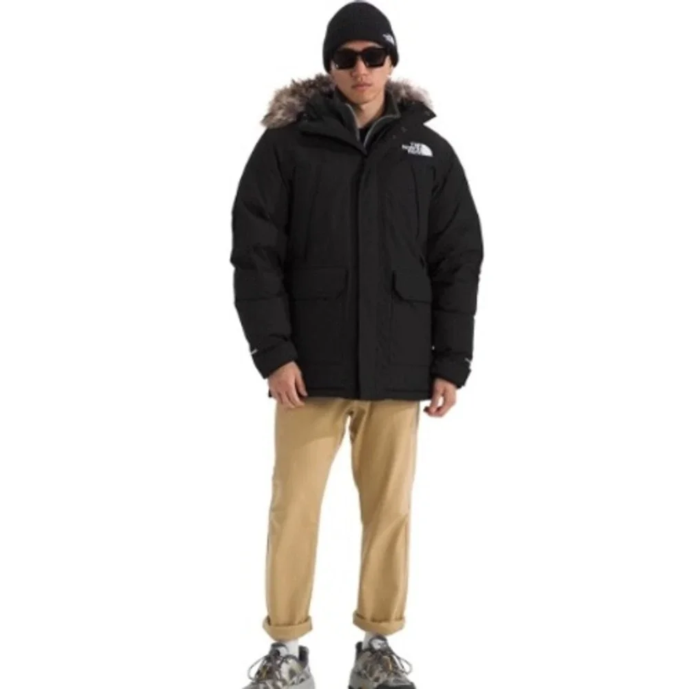 The North Face Mens McMurdo Parka Black 600-Down DryVent Fur Hood Jacket Large